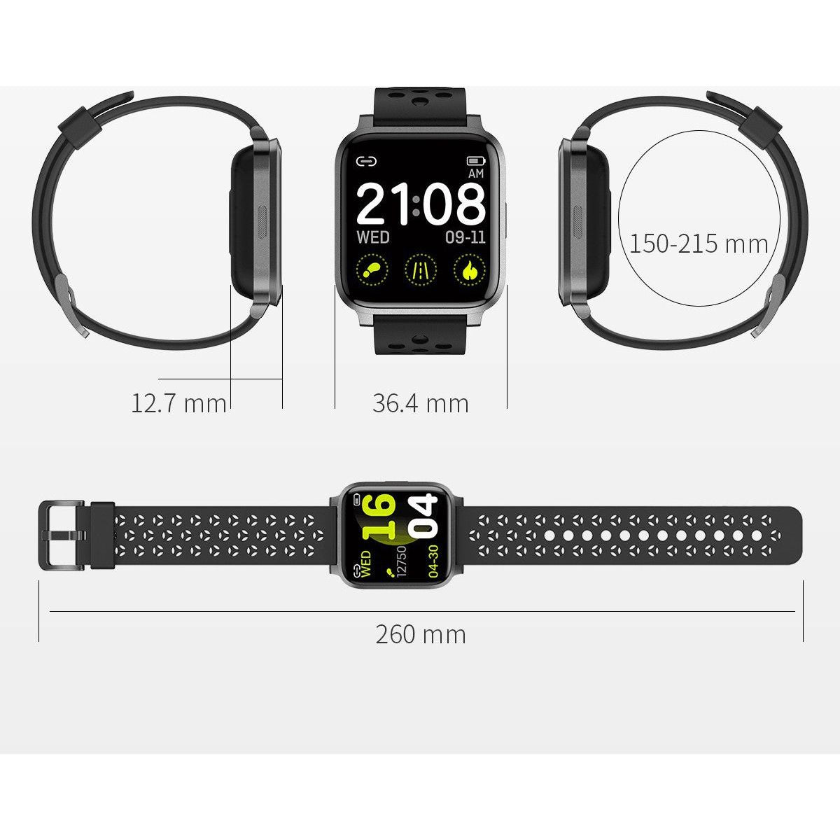 Smart Full Touch Screen Heart Rate Monitoring Sports Watch