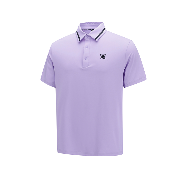 ANEW Golf: Men Back Triangular Point Short T-Shirt - Lavender