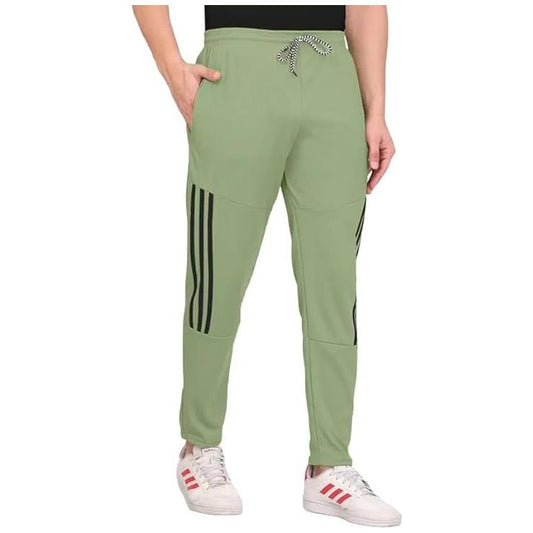 Men's Green Lycra Full Elastic Sport Wear Stretchable Track Pant Size