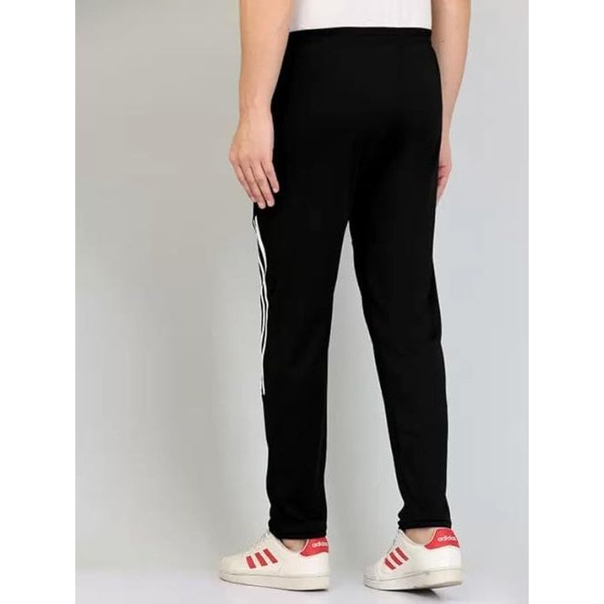 Men's Black Lycra Full Elastic Sport Wear Stretchable Track Pant Size