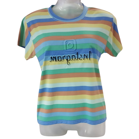 Typografie voor meisjes, bedrukt T-shirt van katoenmix