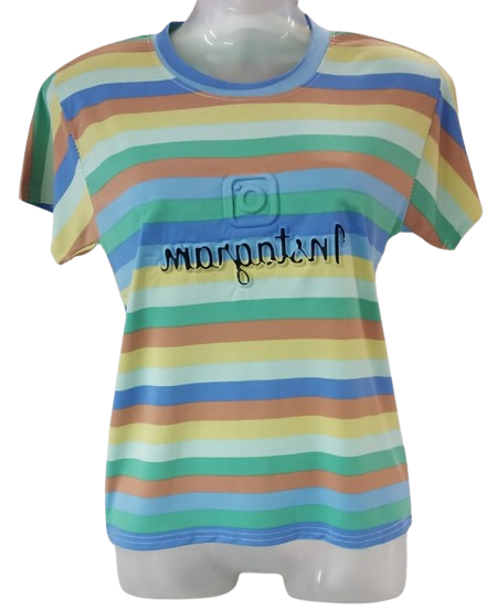 Typografie voor meisjes, bedrukt T-shirt van katoenmix