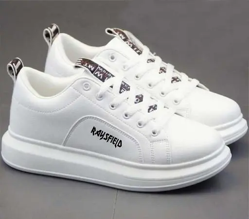 White Solid Sneakers For Men