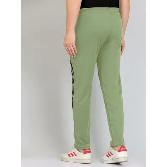 Men's Green Lycra Full Elastic Sport Wear Stretchable Track Pant Size