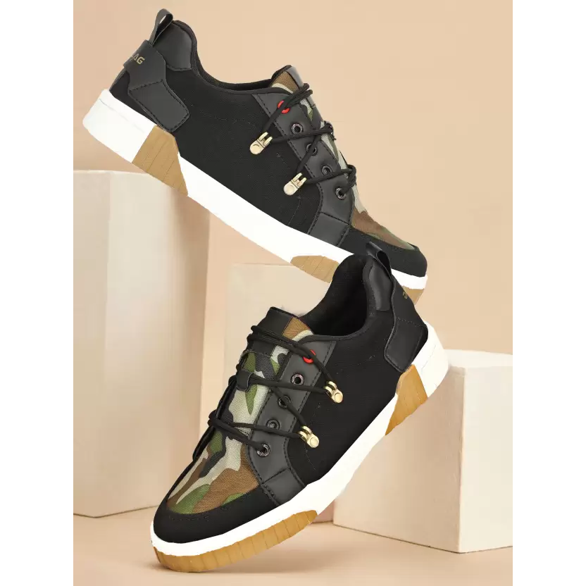 Comfortable, Shock Absorbent and Laceup- Sneakers For Men  (Black)