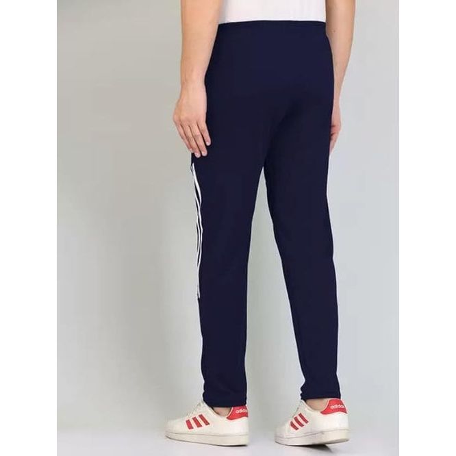 Men's Dark Blue Lycra Full Elastic Sport Wear Stretchable Track Pant