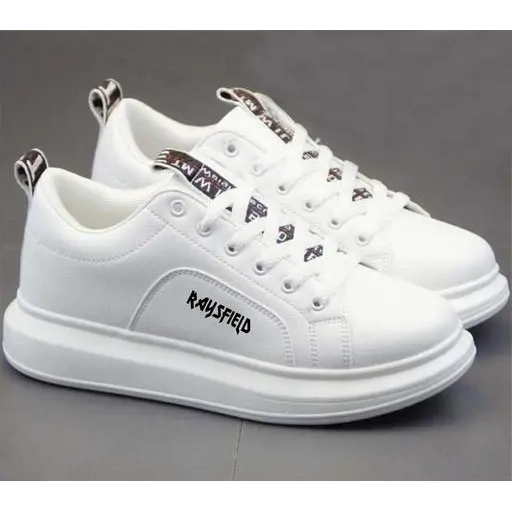 White Solid Sneakers For Men