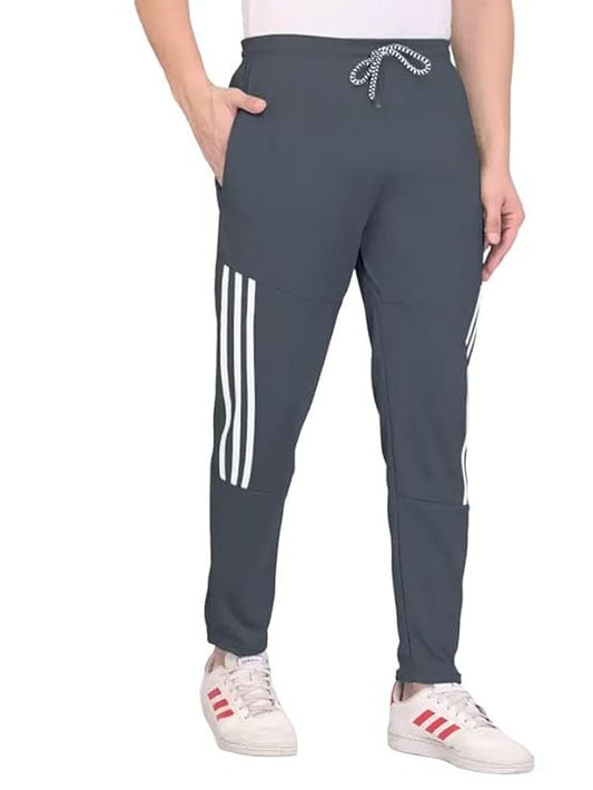 Men's Dark Grey Lycra Full Elastic Sport Wear Stretchable Track Pant