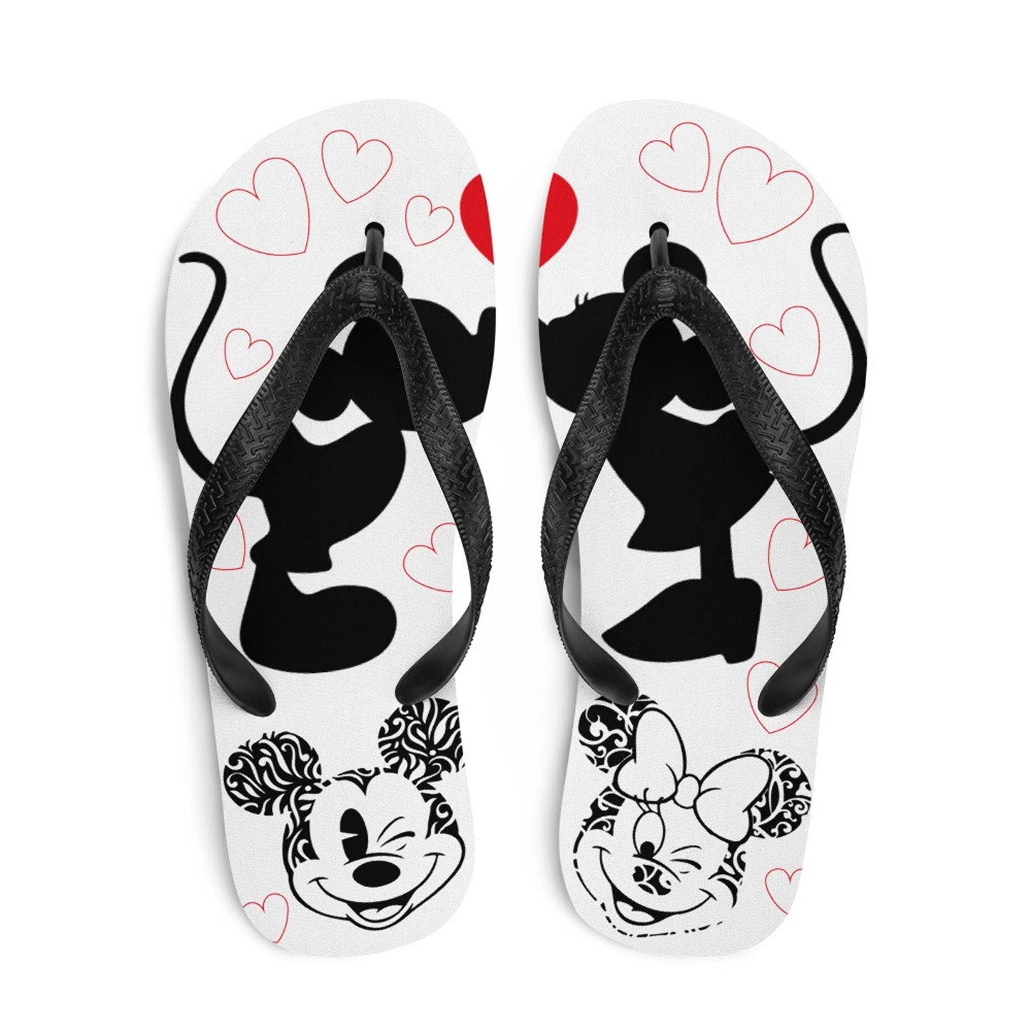 Mickey wit rood zwart Minnie slippers