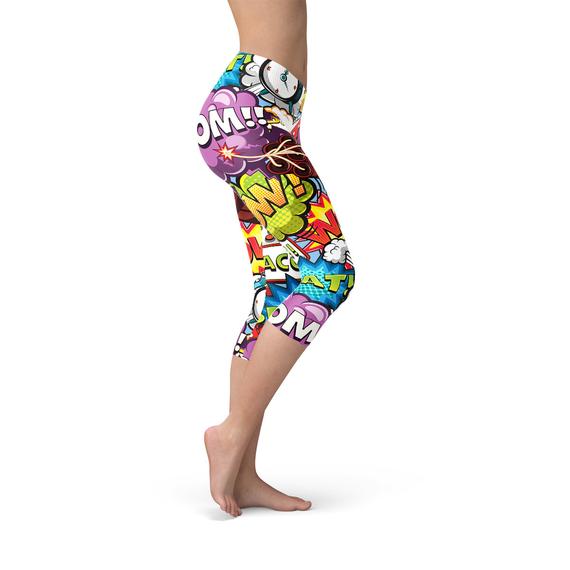 Comic Book Explosions Capri Leggings