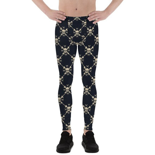 Herren Leggings - Leggings mit Kettengliedern und Totenköpfen