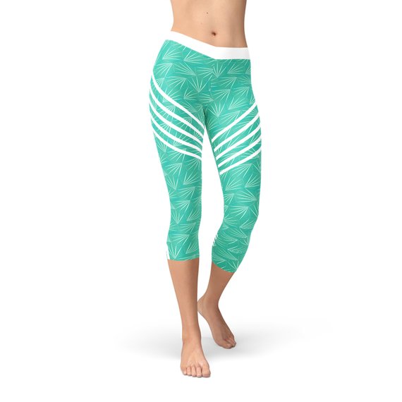 Turquoise Sports Capri Leggings