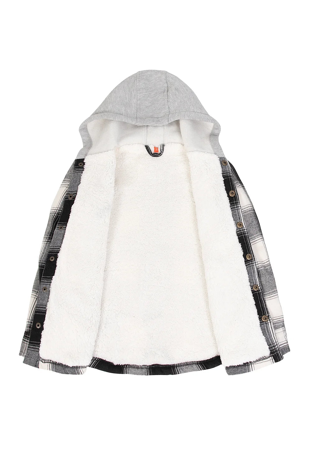 Kids Boys and Girls Fleece-Lined Snap Flannel Shirt,Hooded Plaid