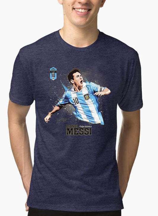 Messi Half Sleeves Melange T-shirt