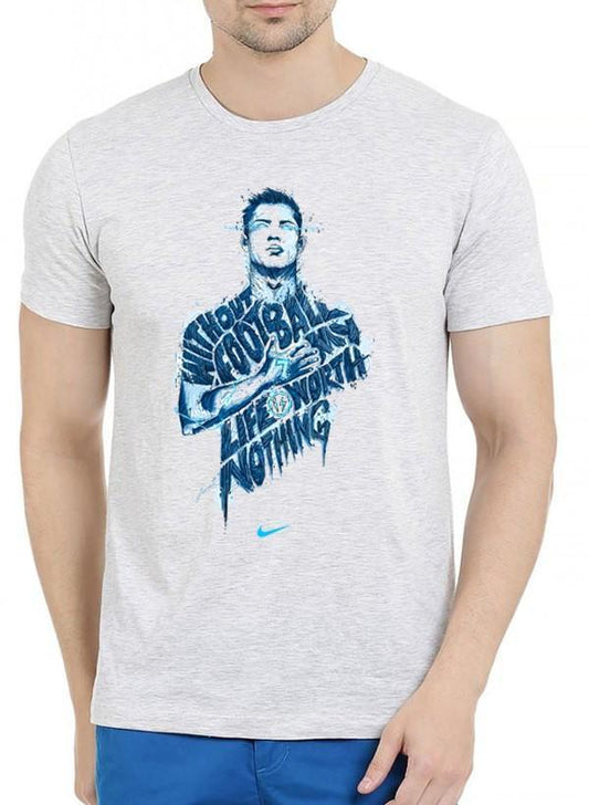 Nothing Without Football Half Sleeves Melange T-shirt - Sportkyu