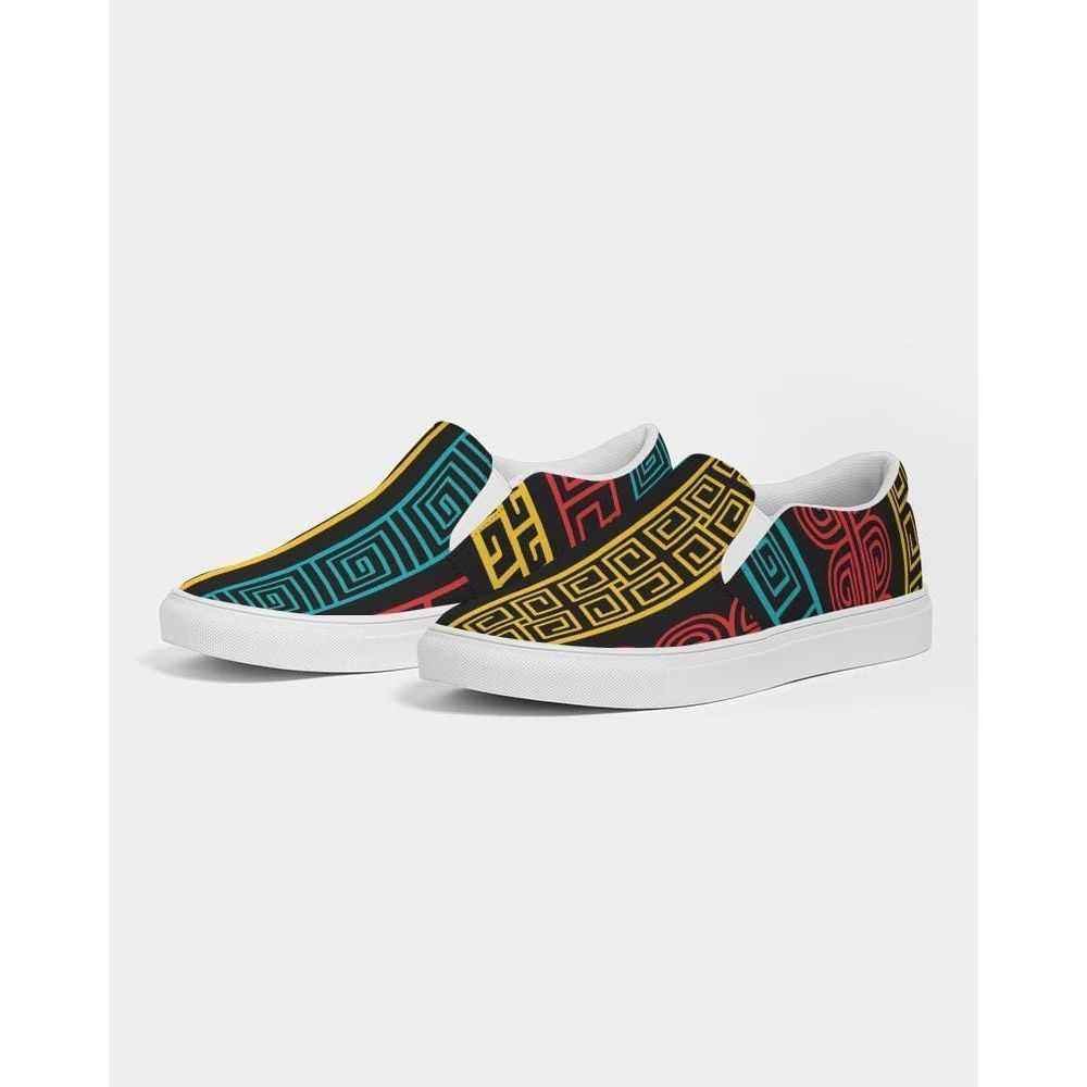 Mens Sneakers, Multicolor Low Top Canvas Slip-on Sports Shoes - E6b375