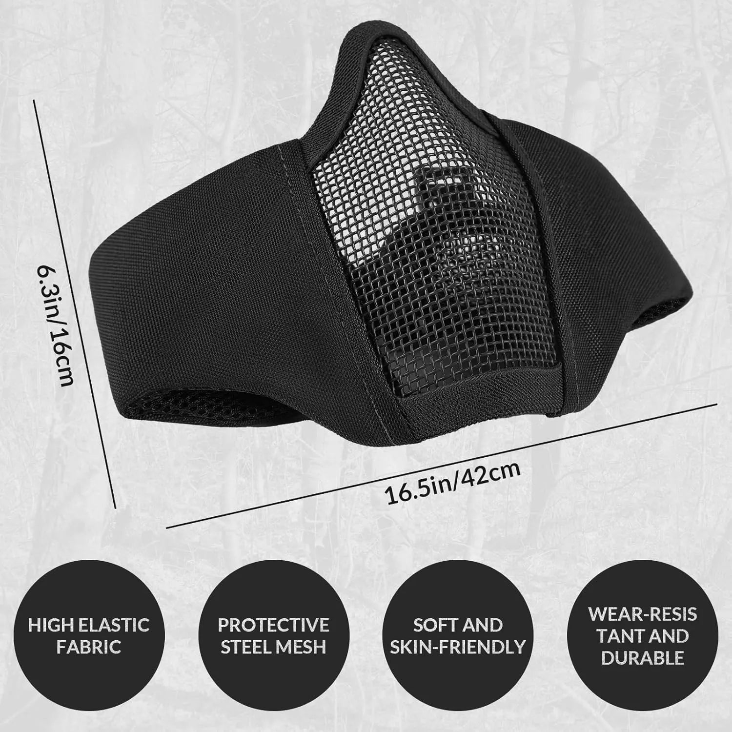 Votagoo Airsoft Mesh Mask Tactical Foldable Half Mesh Mask - Sportkyu
