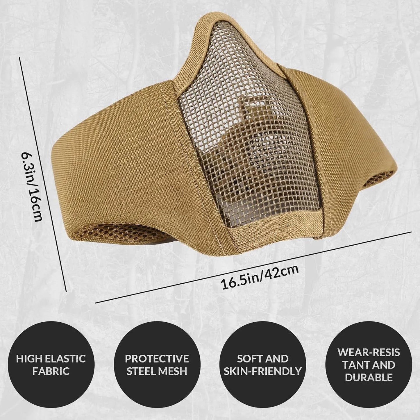 Votagoo Airsoft Mesh Mask Tactical Foldable Half Mesh Mask - Sportkyu