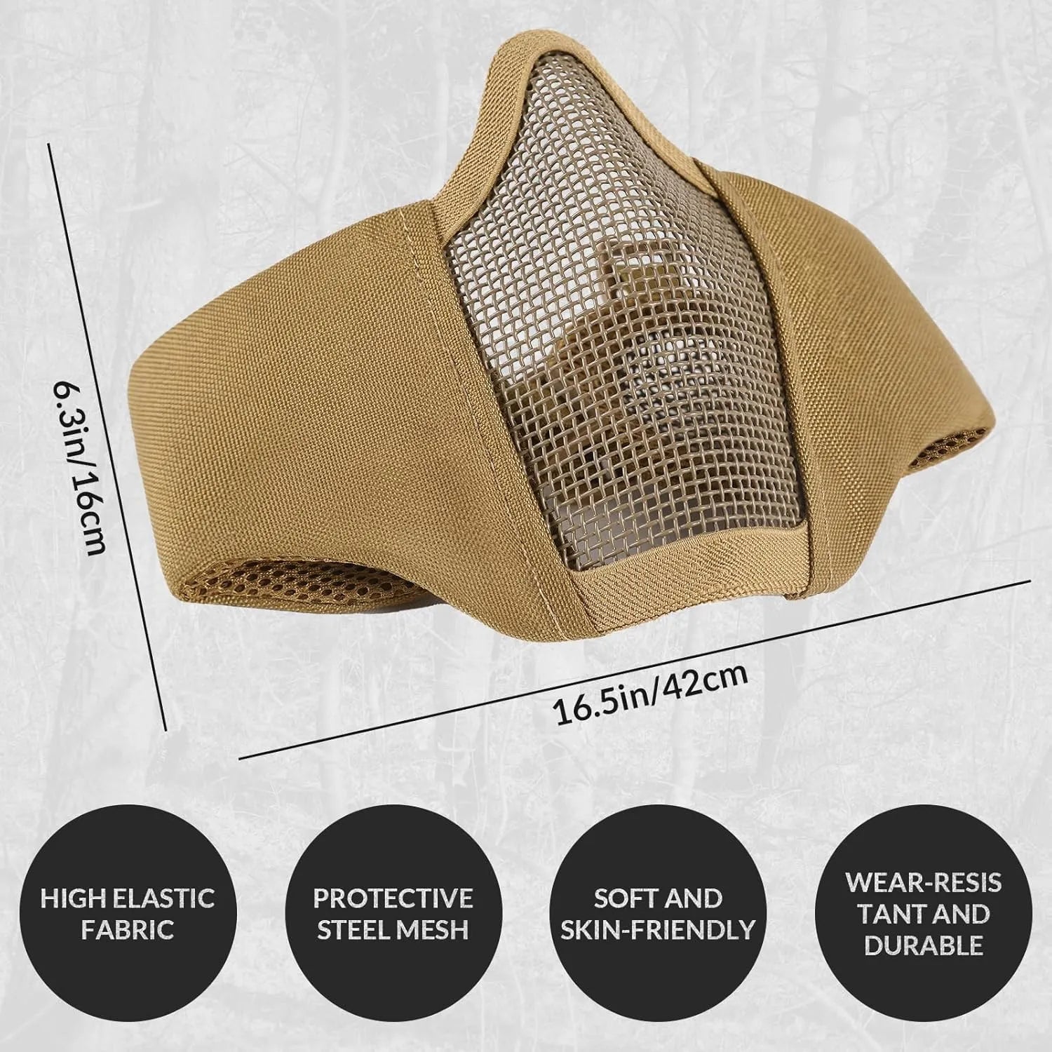 Votagoo Airsoft Mesh Mask Tactical Foldable Half Mesh Mask - Sportkyu