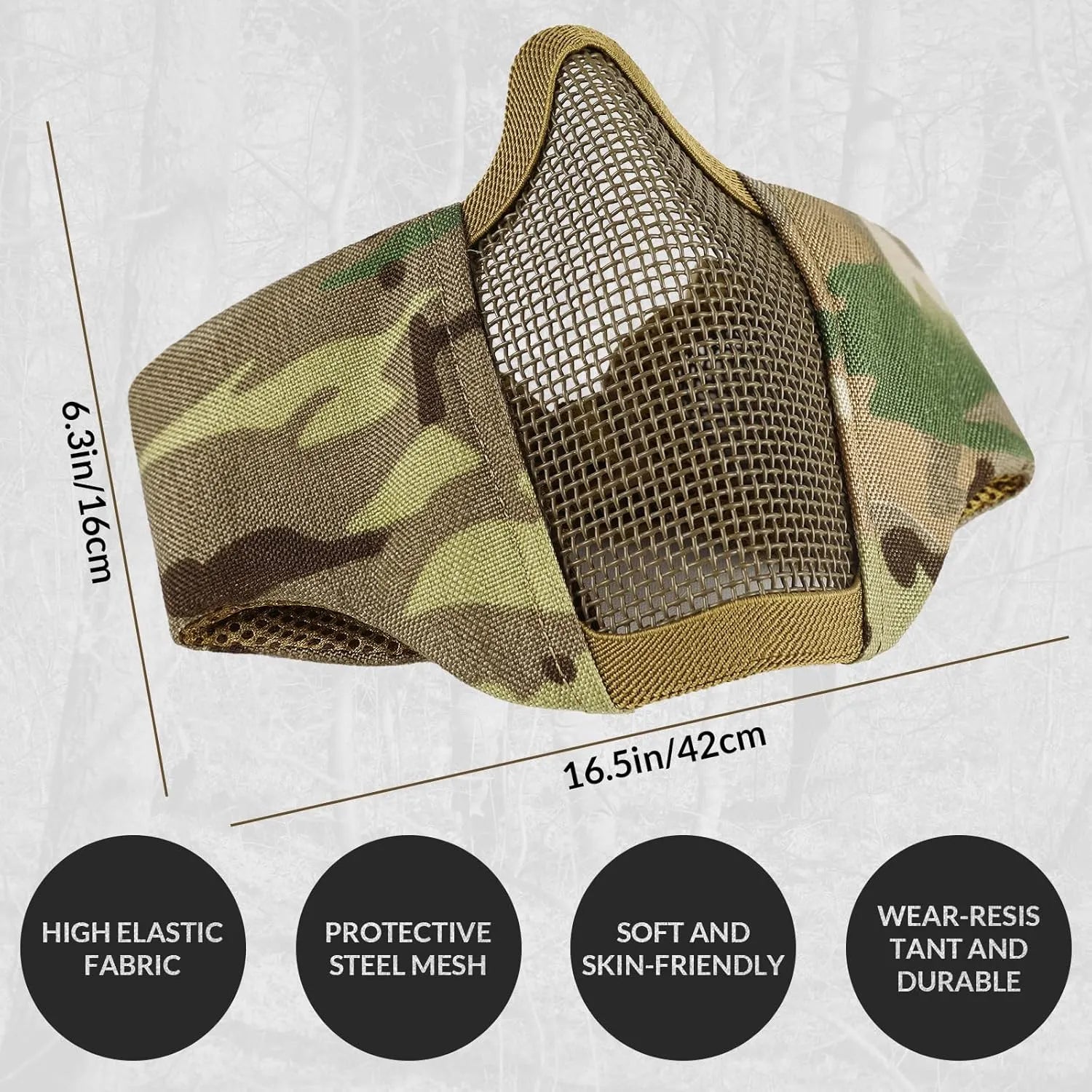 Votagoo Airsoft Mesh Mask Tactical Foldable Half Mesh Mask - Sportkyu