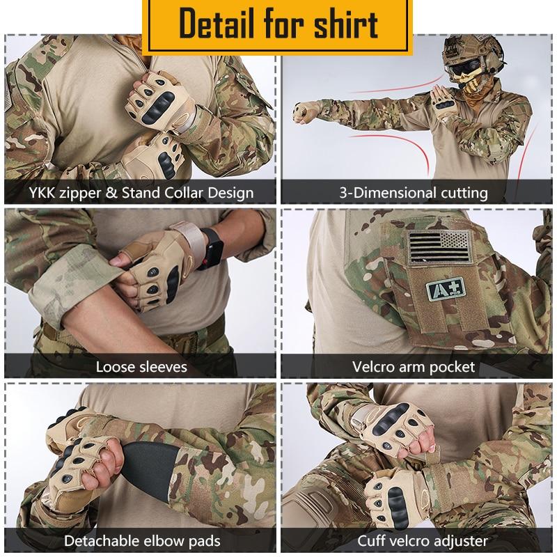 Tactical Uniform BDU G3 Combat Shirt & Pants Knee Pads Update Ver Camo