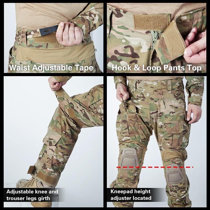 Tactical Uniform BDU G3 Combat Shirt & Pants Knee Pads Update Ver Camo