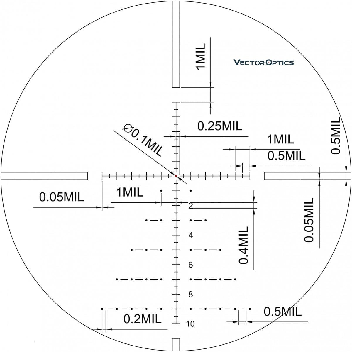 „Optics Paragon 6-30x56 GenII“ medžioklinis šautuvas, taktinis taikinys