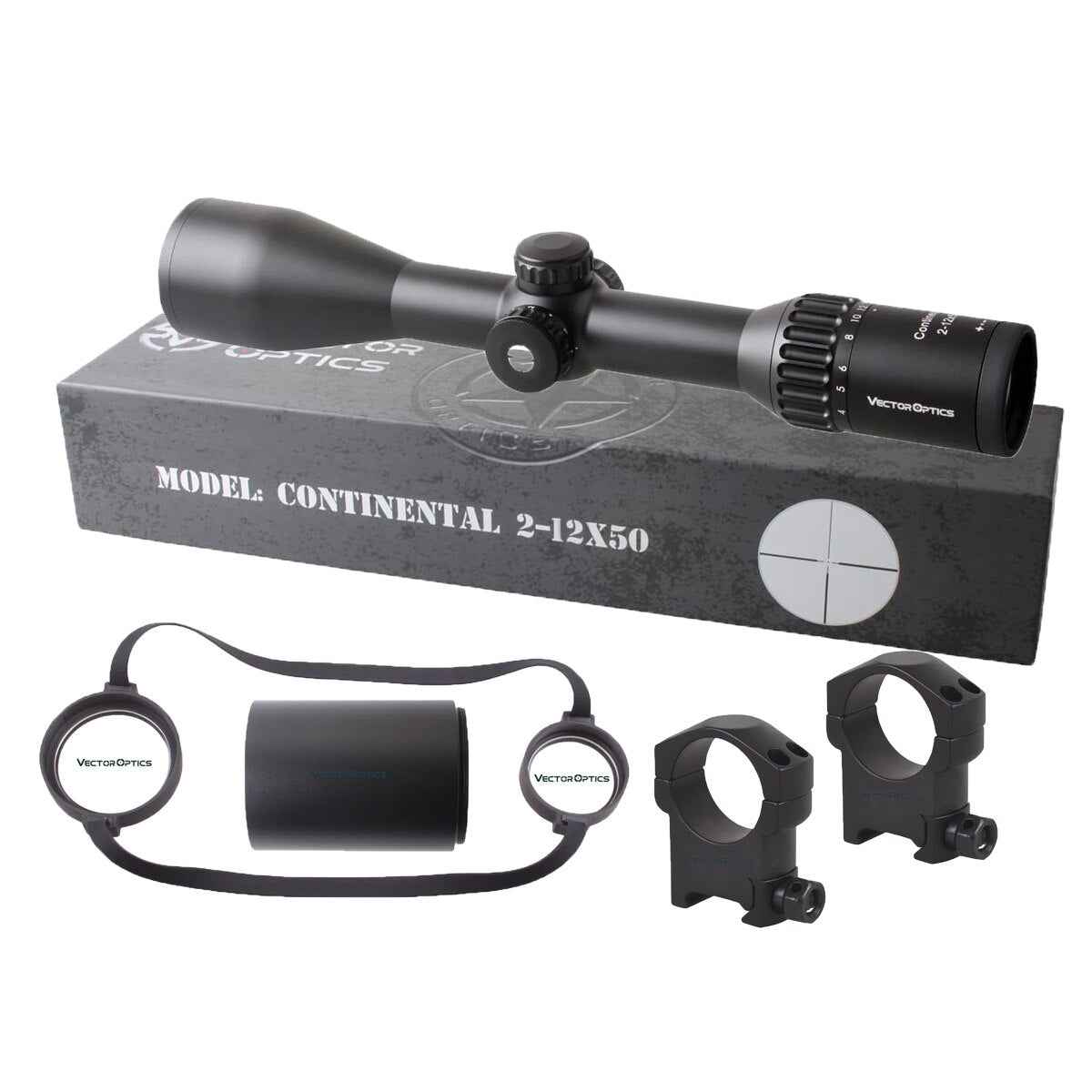 Optics Continental HD 2-12x50 Riflescope Clear View Hunting Rifle - Sportkyu