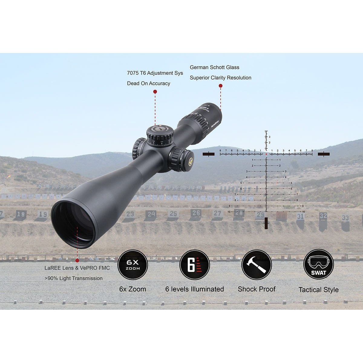 Vector Optics 34mm Continental 5-30x56 HD FFP Hunting Riflescopes 1/10 - Sportkyu