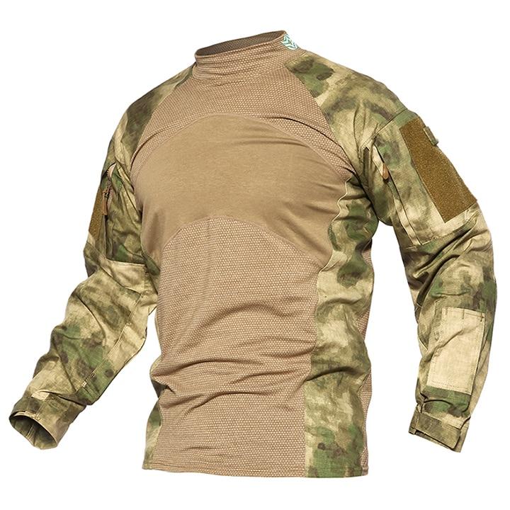 Men Summer Tactical T-shirt Army Combat Airsoft Tops Long Sleeve