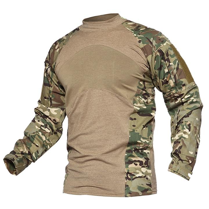 Men Summer Tactical T-shirt Army Combat Airsoft Tops Long Sleeve