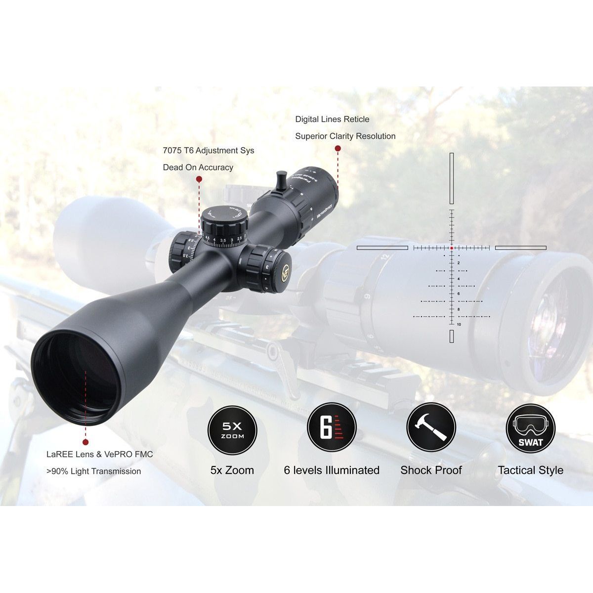 Optics Paragon GenII 5-25x56 Hunting Tactical Riflescope Long Range - Sportkyu