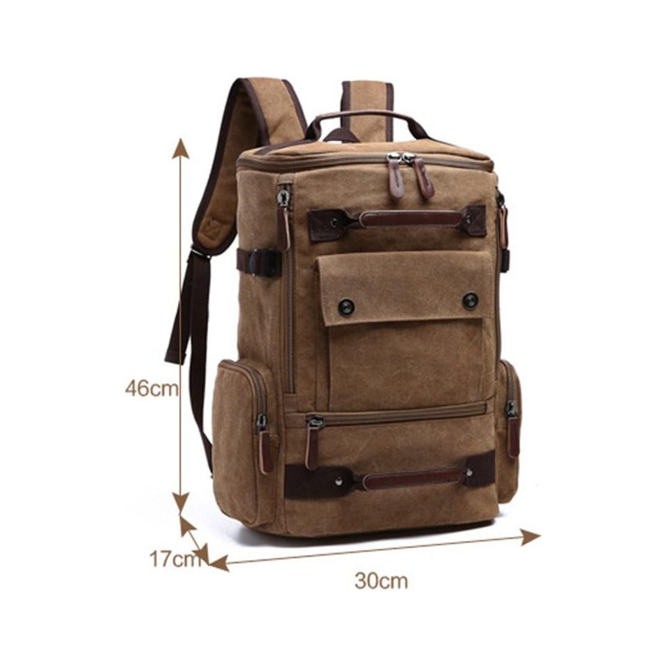 Men's Backpack Vintage Canvas Backpack School Bag Men's Travel Bags - Sportkyu