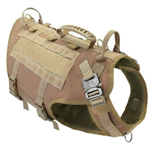 Tactical Nylon Dog Harness Military Working Dog Vest No Pull Pet