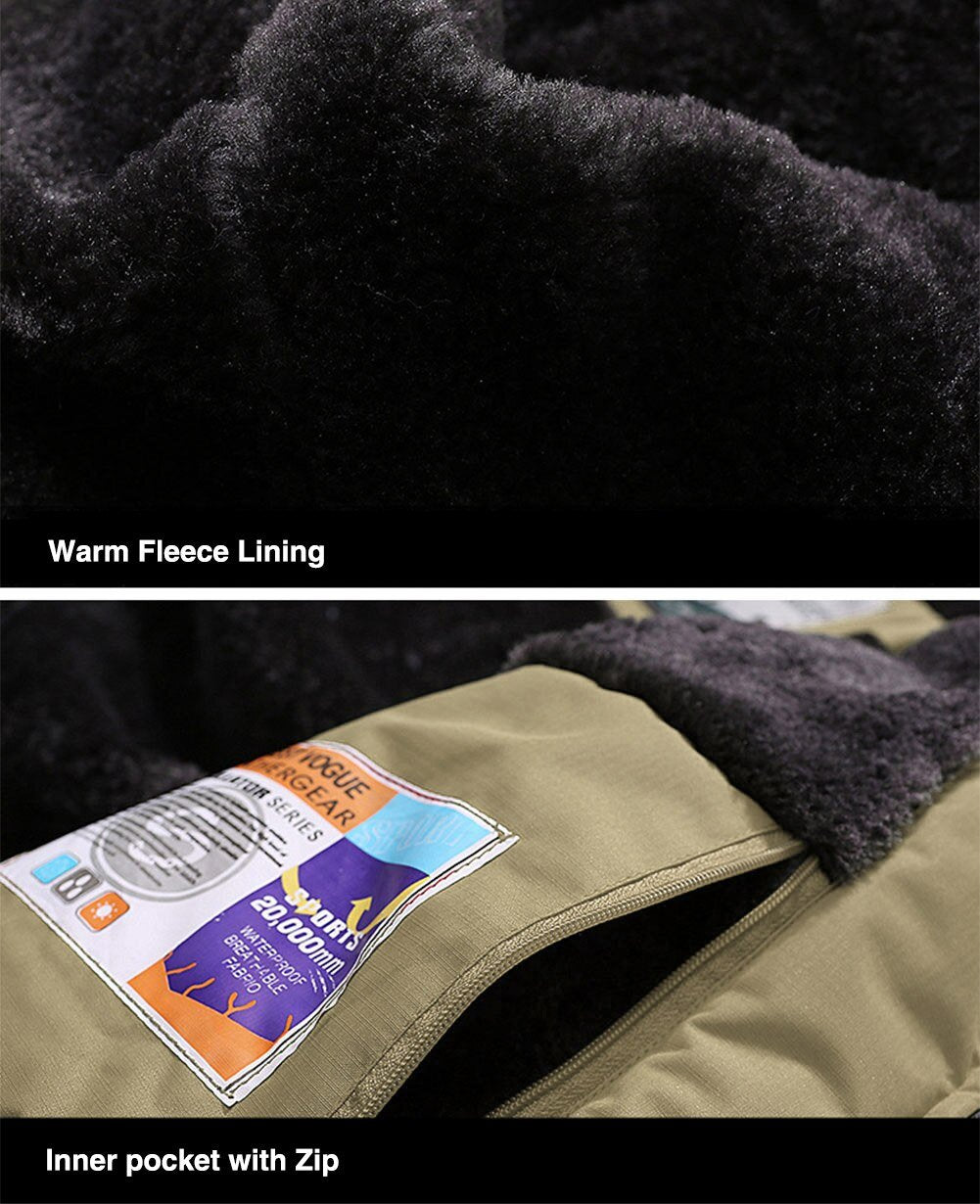 Winter Fleece Lined Jacket Men's Fleece Lining Coats Thermal Warm