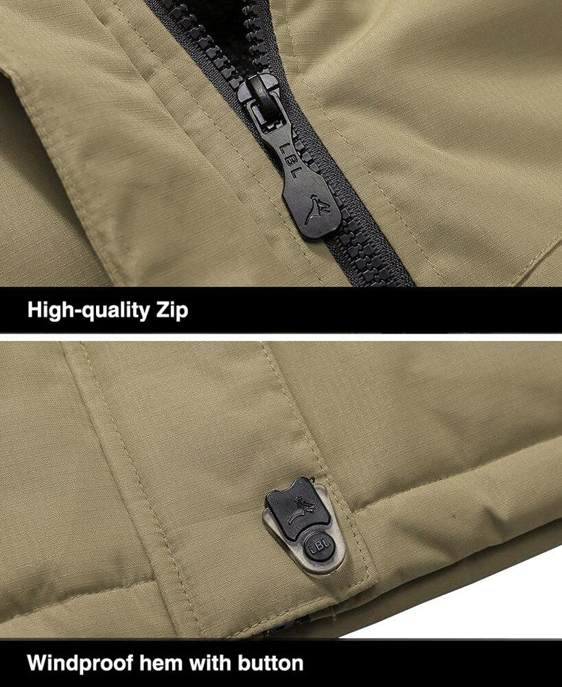 Winter Fleece Lined Jacket Men's Fleece Lining Coats Thermal Warm