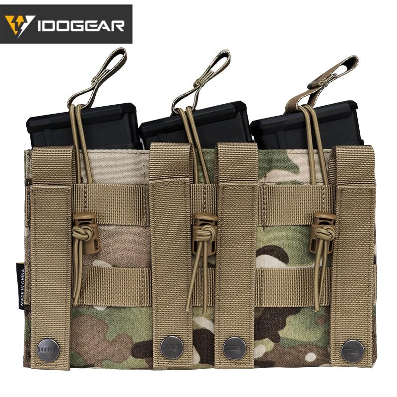 Tactical Magazine Pouch Mag Carrier Triple Open Top 5.56 Pistol MOLLE