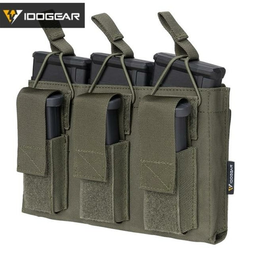 Tactical Magazine Pouch Mag Carrier Triple Open Top 5.56 Pistol MOLLE