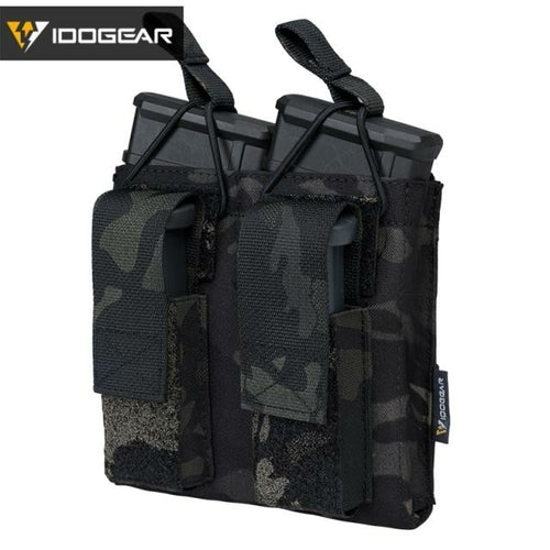 Tactical Magazine Pouch Mag Carrier Double Open Top 5.56 &amp; Pistool MOLLE