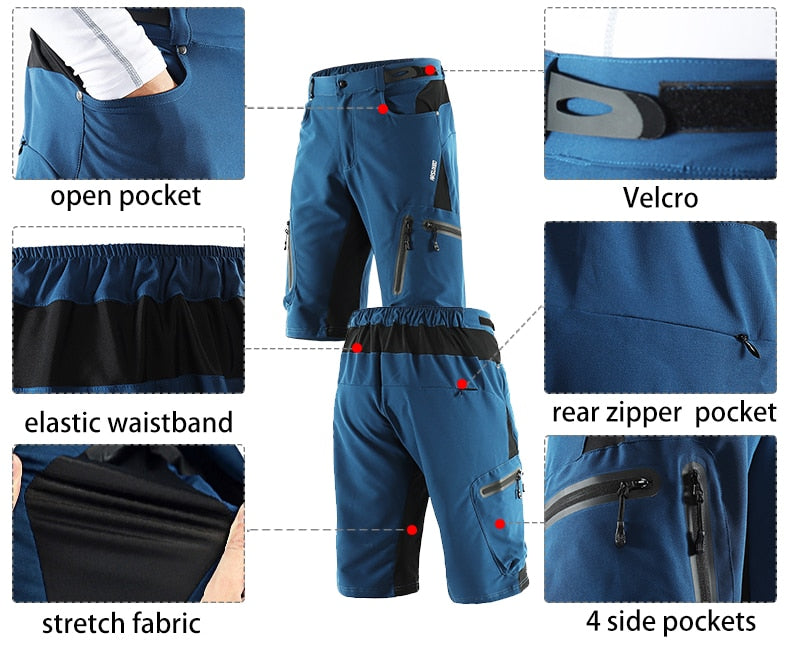 Men Outdoor Sports Cycling Shorts MTB Downhill Trousers Mountain Bike