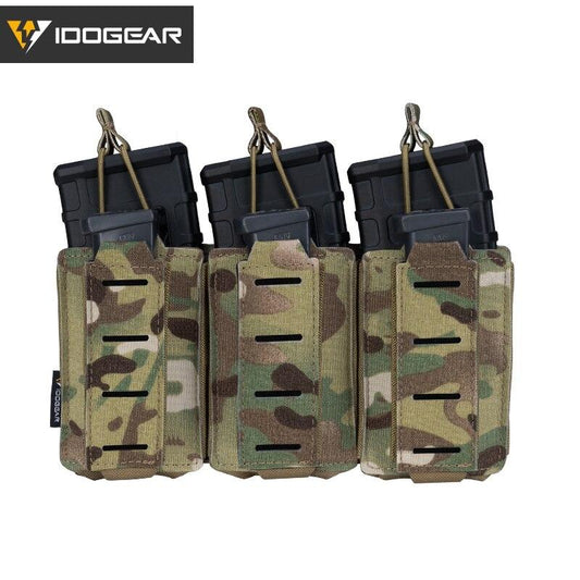 Tactical LSR 9mm 556 Mag Pouch Triple Mag Carrier MOLLE Pouch Laser