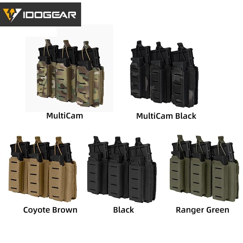 Tactical LSR 9mm 556 Mag Pouch Triple Mag Carrier MOLLE Pouch Laser