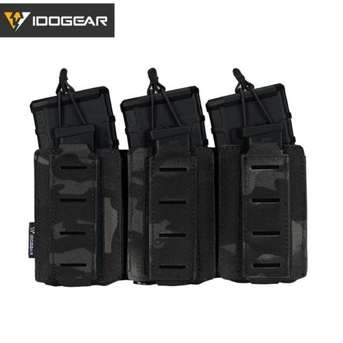 Tactical LSR 9mm 556 Mag Pouch Triple Mag Carrier MOLLE Pouch Laser