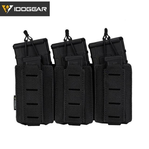 Tactical LSR 9mm 556 Mag Pouch Triple Mag Carrier MOLLE Pouch Laser