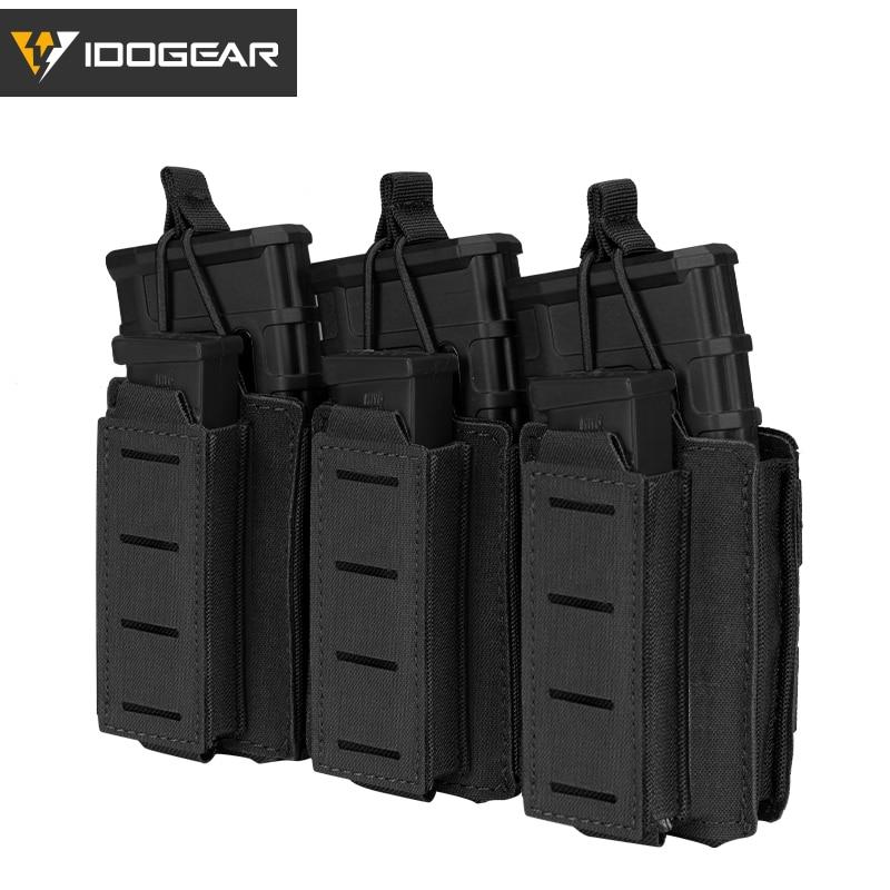 Tactical LSR 9mm 556 Mag Pouch Triple Mag Carrier MOLLE Pouch Laser