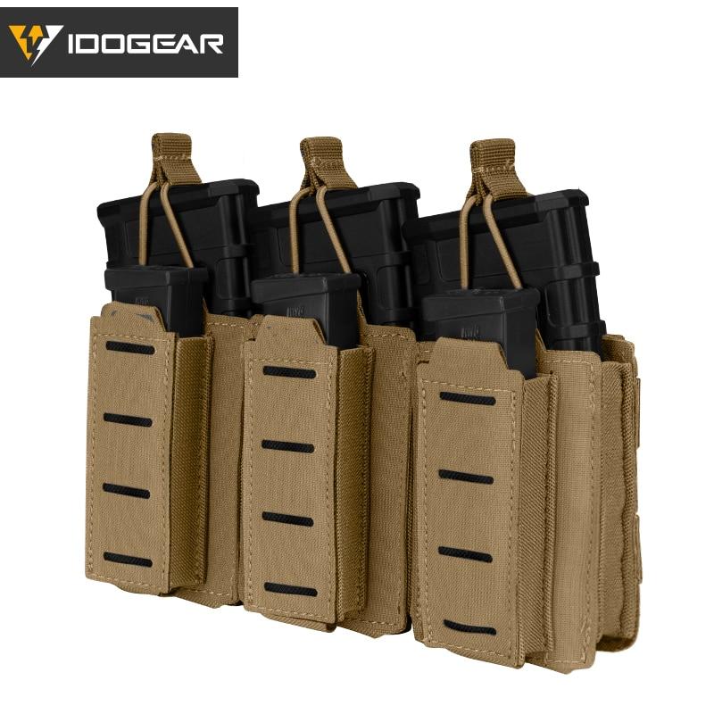 Tactical LSR 9mm 556 Mag Pouch Triple Mag Carrier MOLLE Pouch Laser