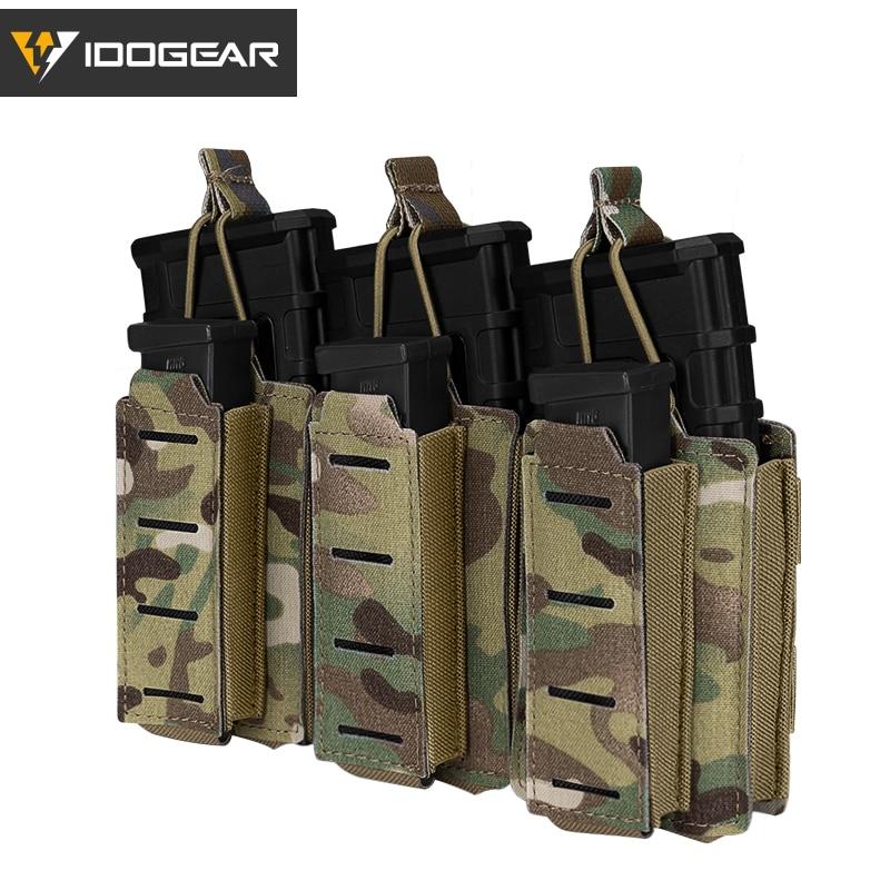 Tactical LSR 9mm 556 Mag Pouch Triple Mag Carrier MOLLE Pouch Laser