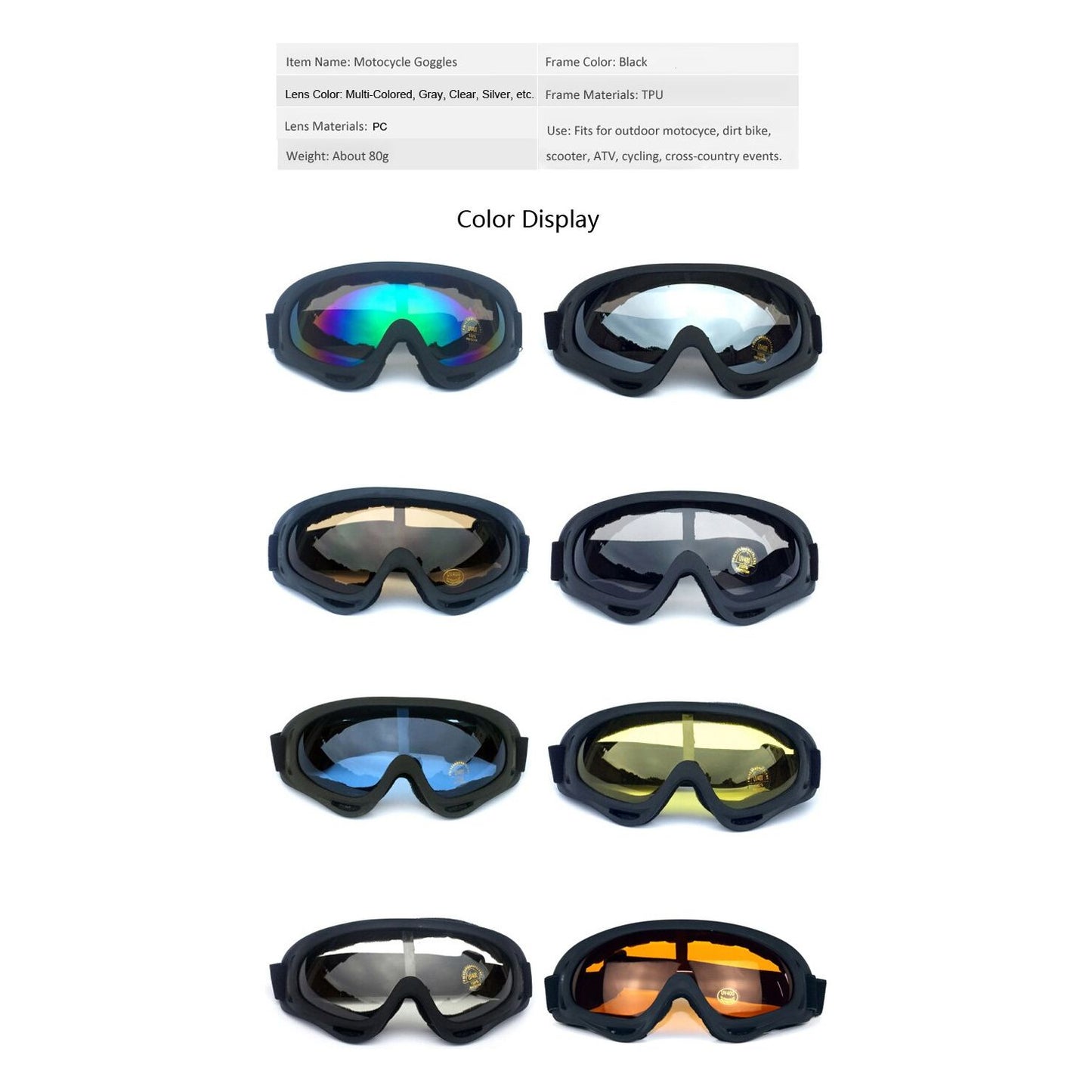 Winter Snow Sports Goggles UV400 Protection Light-Weight - Sportkyu