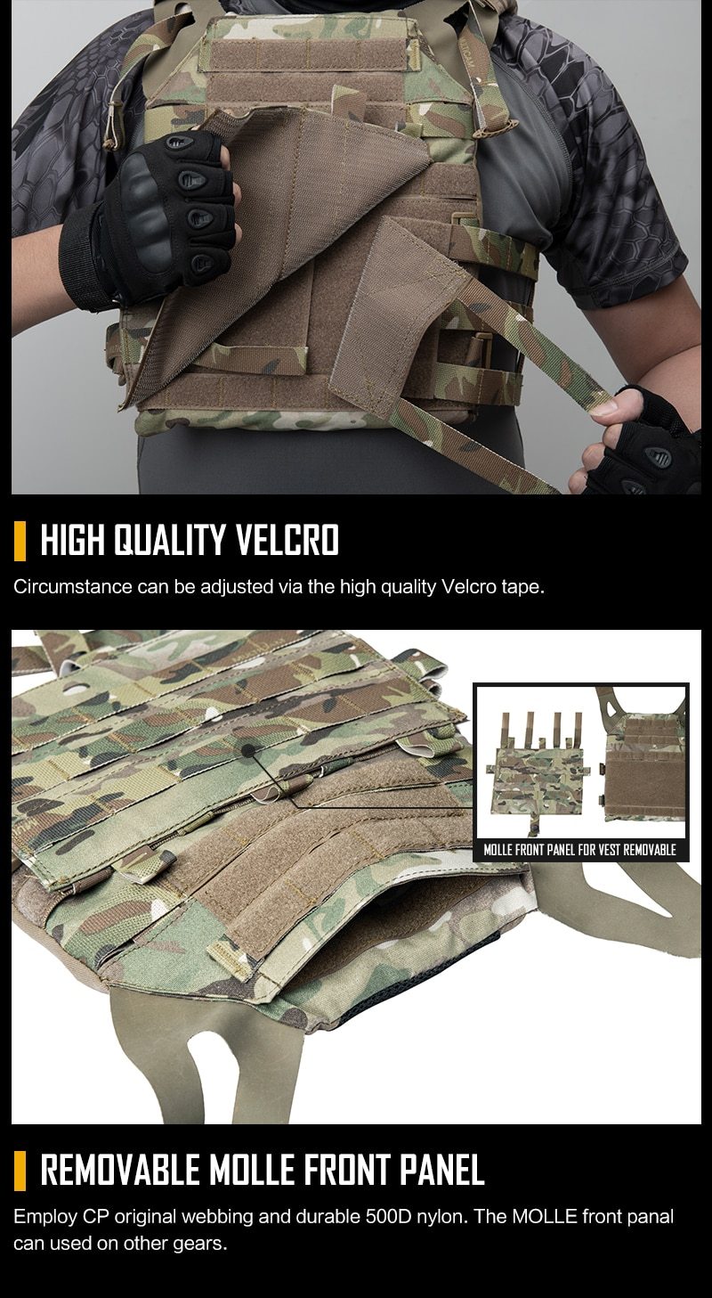 JPC 2.0 Tactical Vest Airsoft Plate Carrier MOLLE Body Armor Military