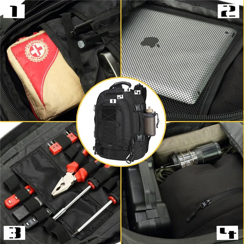 60L Military Tactical Backpack Army Molle Assault Rucksack 3P Outdoor - Sportkyu